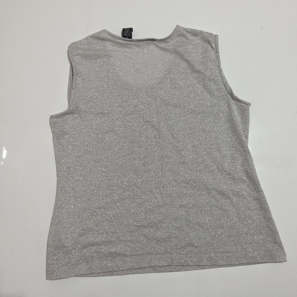 Apostrophe, Sparkly Silver Tank, XL - Picture 3 of 4
